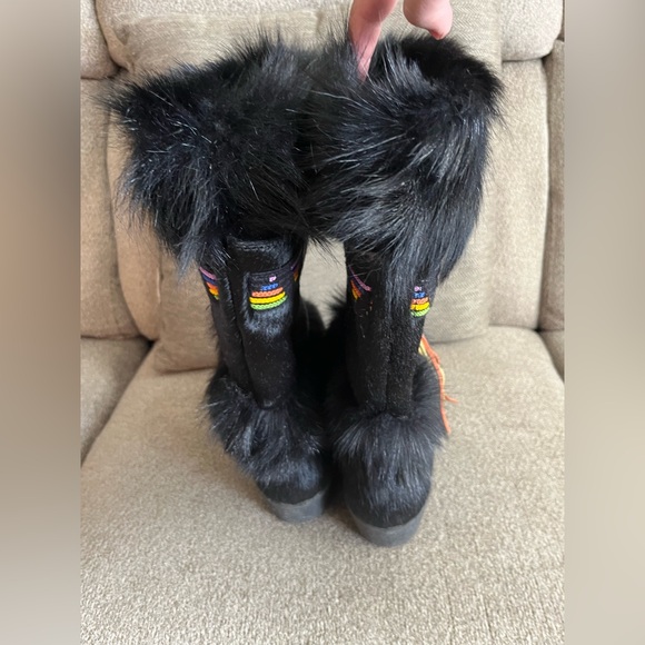 Tecnica Vintage Women’s Black Fur Scandia Apres Ski Boots Size 40 (size 9 US)